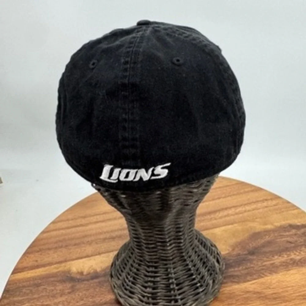 Detroit Lions NFL Hat Mens Fitted XX‎ Large New Era Black Blue Embroidered